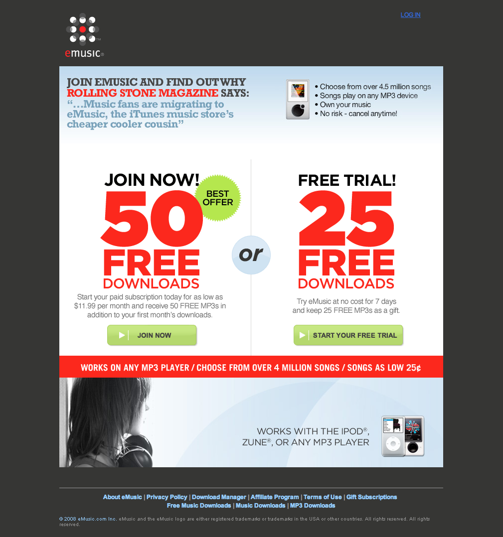 Music Downloads, MP3 Downloads, MP3 songs, from eMusic.com